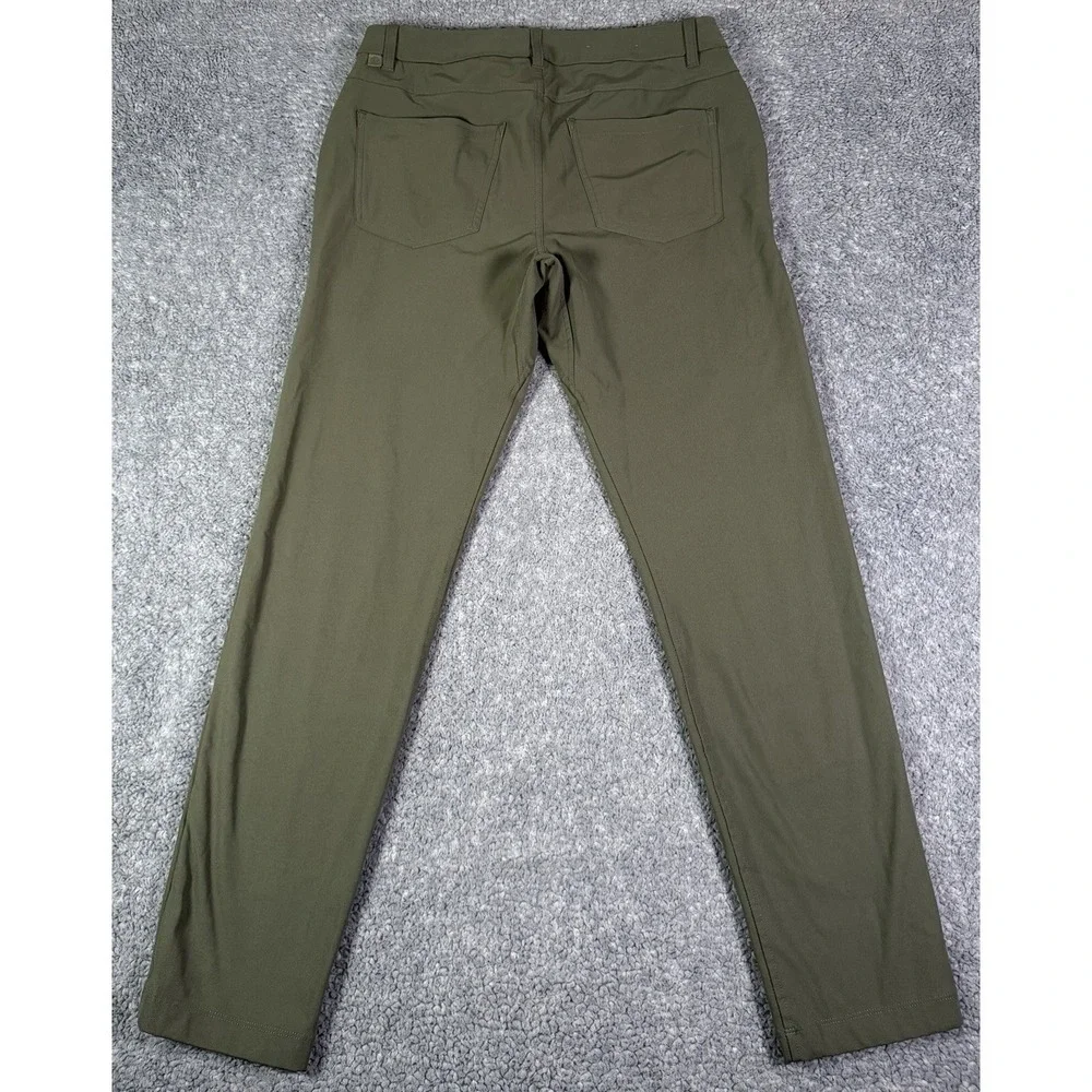Lululemon ABC Slim-Fit 5-Pocket Warpstreme Pants Stretch Army Green Size 32x30